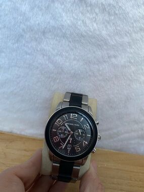 Michael Kors Black and Silver Men's Chronograph Watch